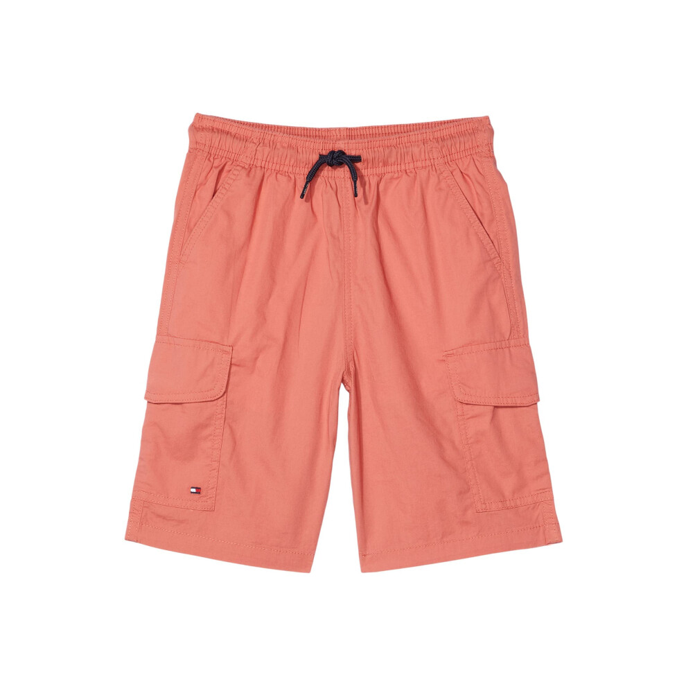 Tommy Hilfiger Boys' Pull-On Cargo Short  Drawstring Closure  Sangria