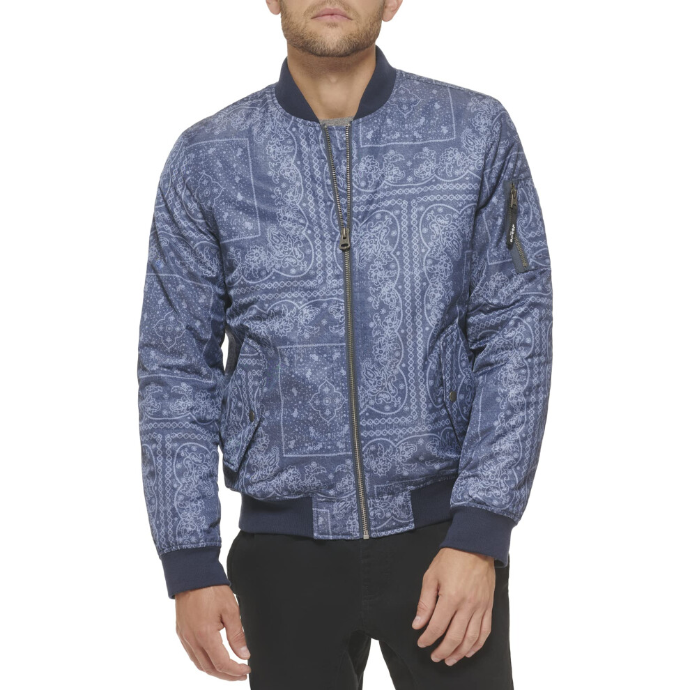 Levi's Men's Ma-1 Flight Varsity Jacket  Faded Blue Bandana  Small