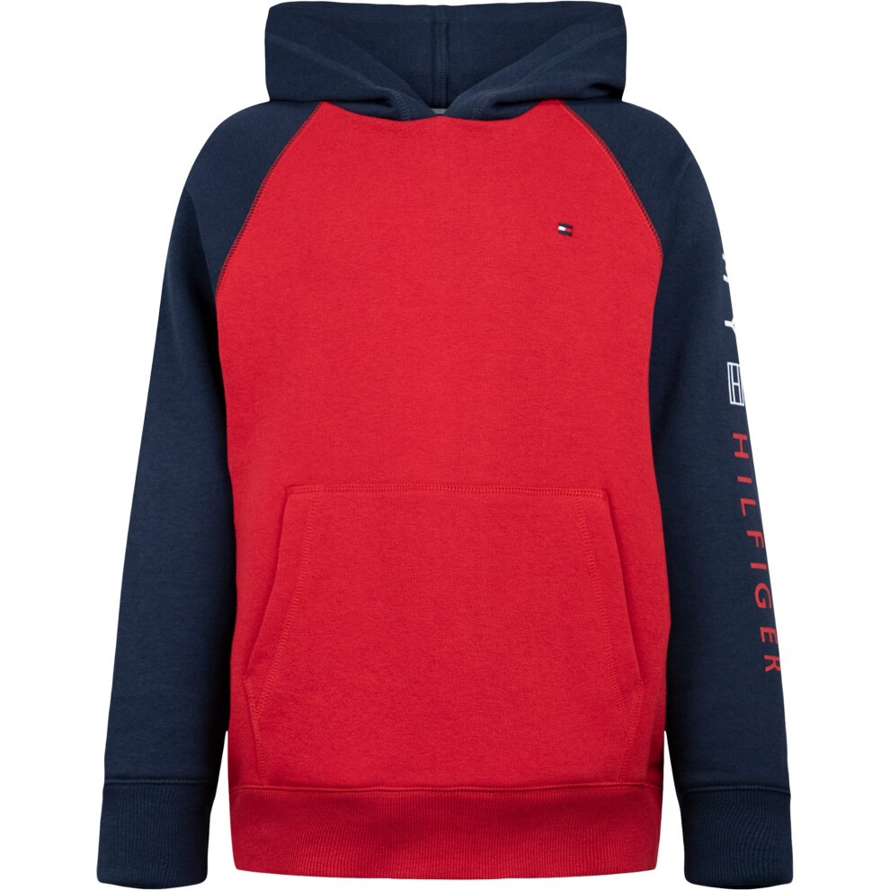 Tommy Hilfiger Boys' Long Sleeve Fleece Pull-Over Hoodie  Scarlet Sage