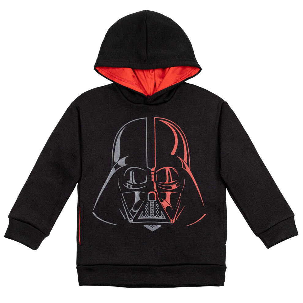 STAR WARS Darth Vader Big Boys Fleece Pullover Hoodie with Pockets Bla