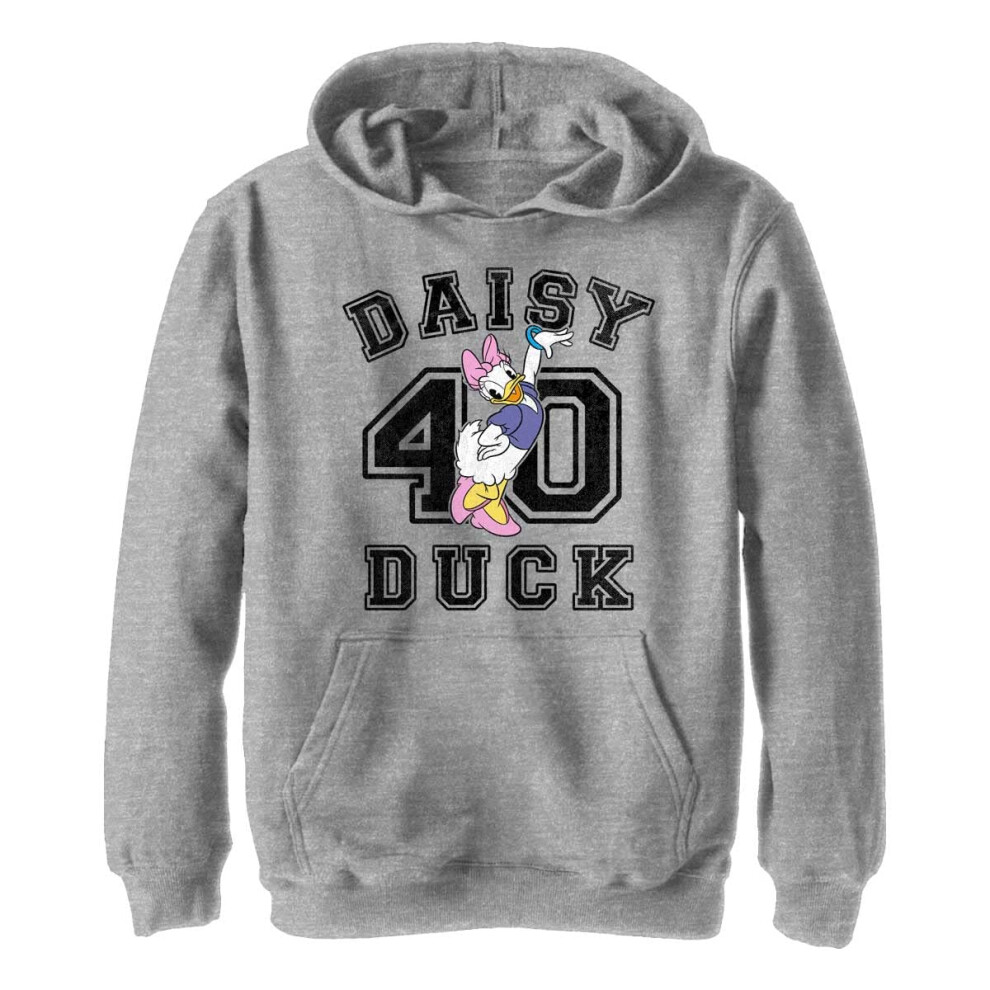 Disney Boy's Daisy Duck Collegiate Hoodie  Athletic Heather  Large