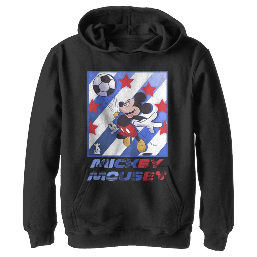 Disney Boy's Mickey Football Star Hoodie  Black  X-Large