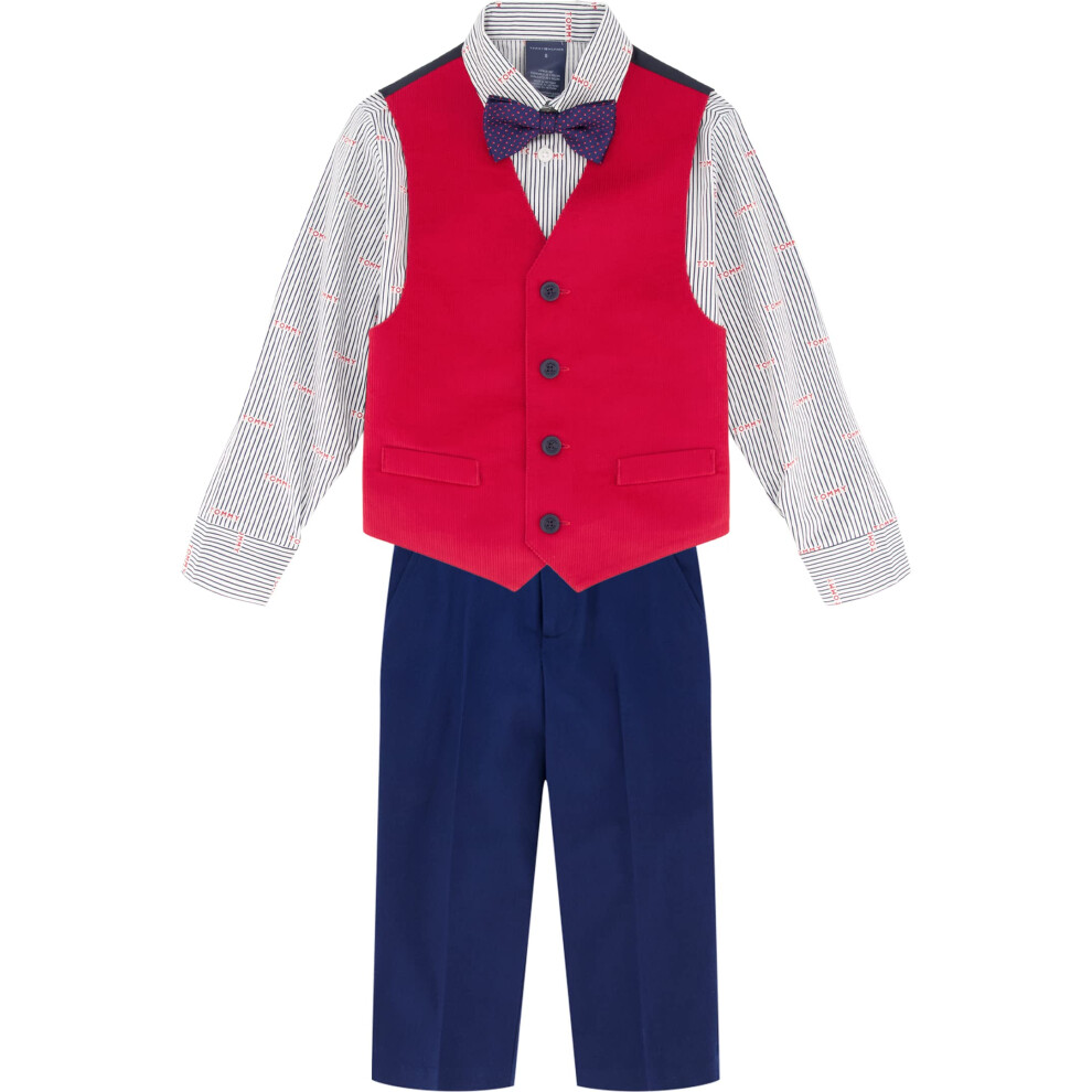 Tommy Hilfiger Boys' 4-Piece Formal Suit Set  Includes Shirt  Dress Pa