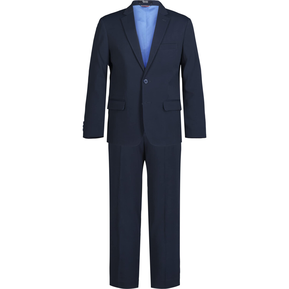 Tommy Hilfiger Boys' 2-Piece Formal Suit Set  Bright Blue  8 Husky