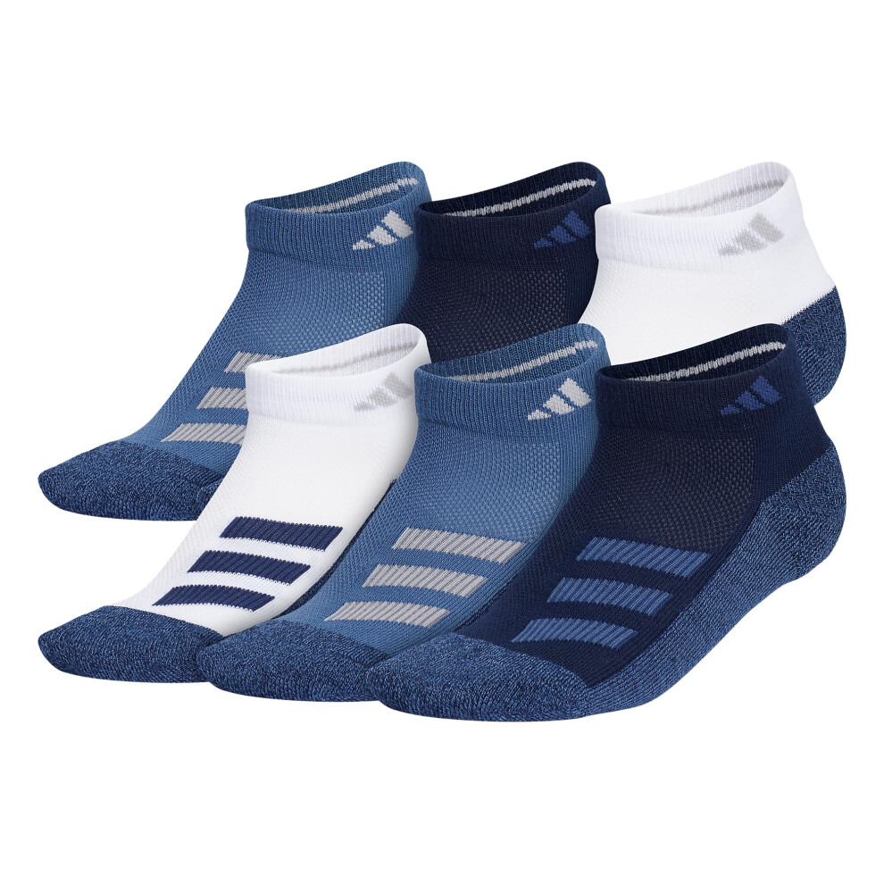 adidas Kids-Boy's/Girl's Cushioned Angle Stripe Low Cut Socks (6-Pair)