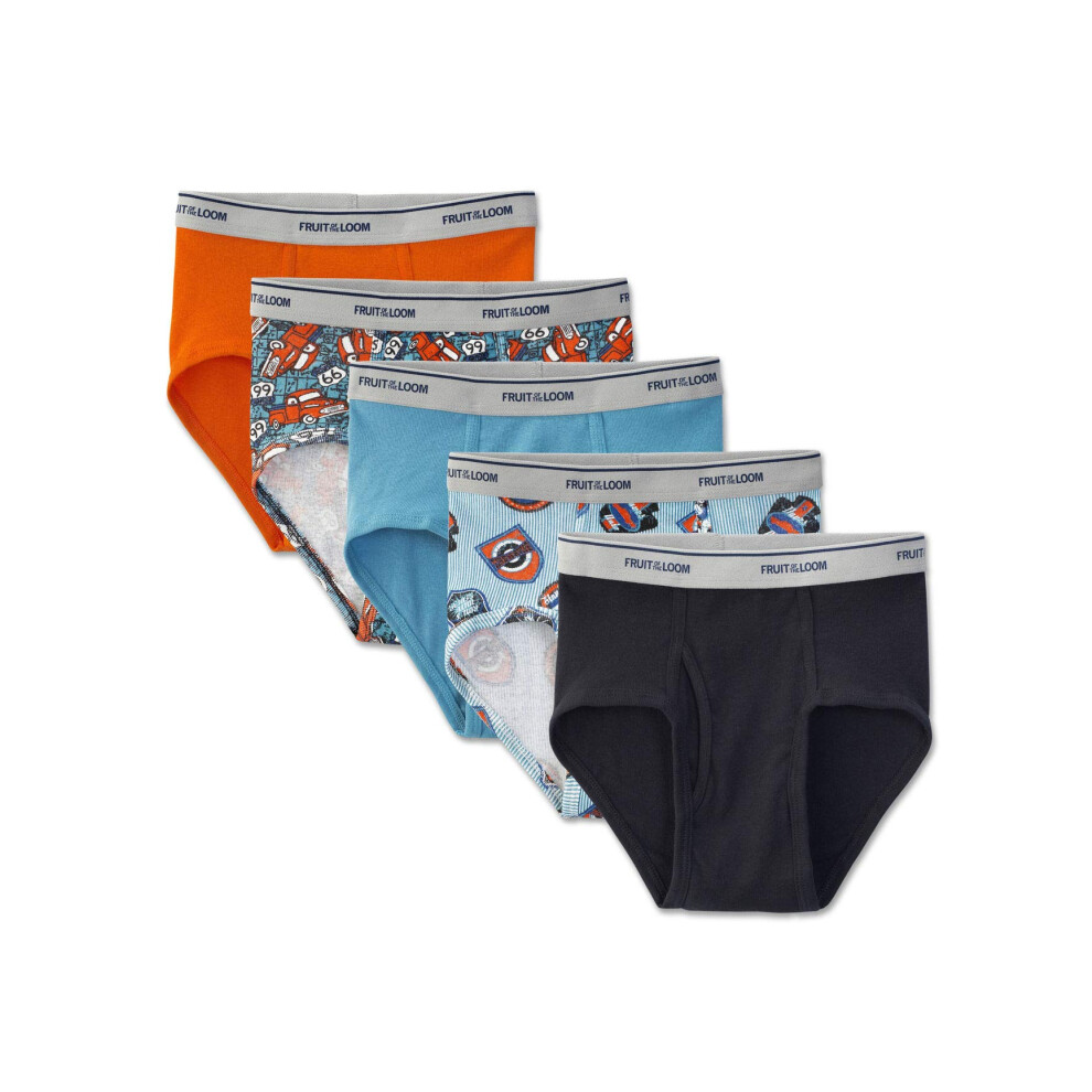 Fruit Of The Loom Boys 5 Pack Print/Solid Fashion Brief  XL  Assorted