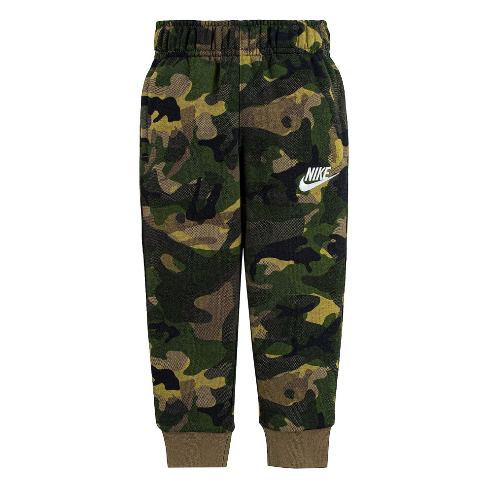 Nike Baby Boy's Club Fleece AOP Pants (Toddler) Medium Olive 3 Toddler