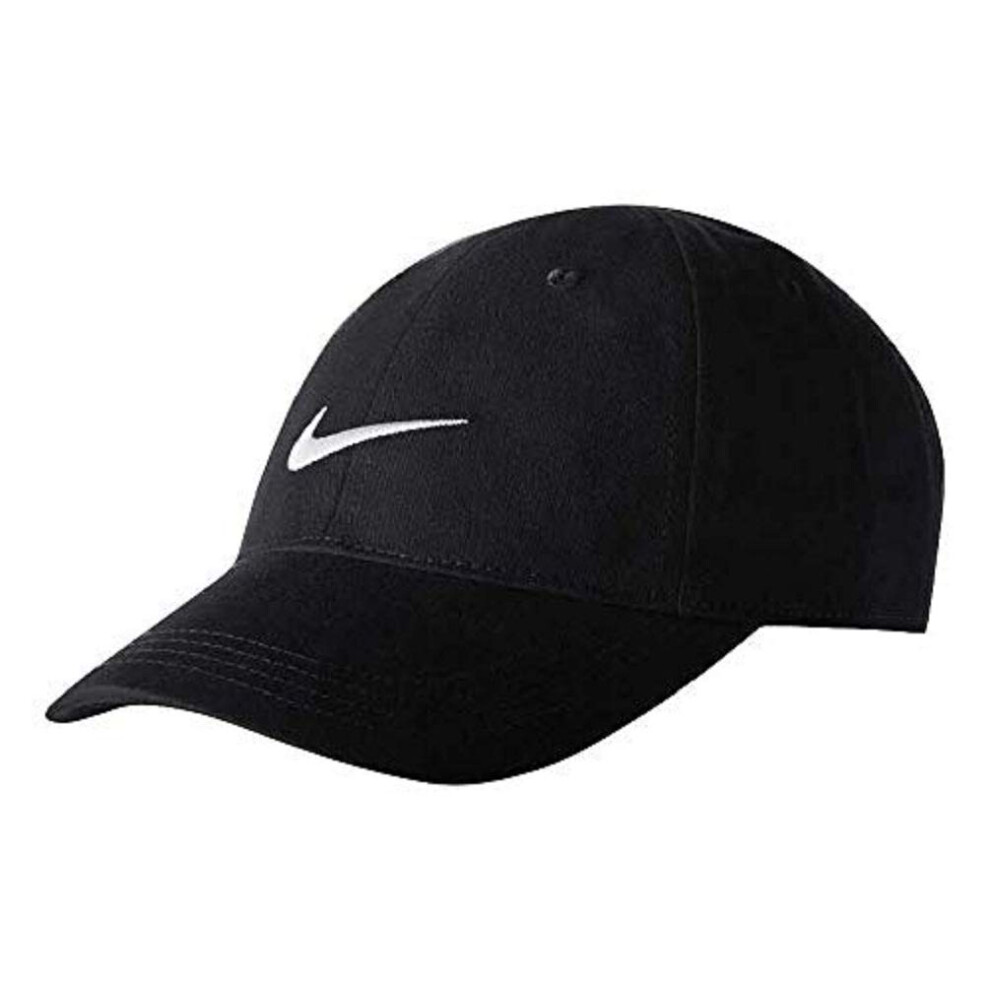 Nike Youth's Embroidered Swoosh Logo Cotton Baseball Cap (Black with E