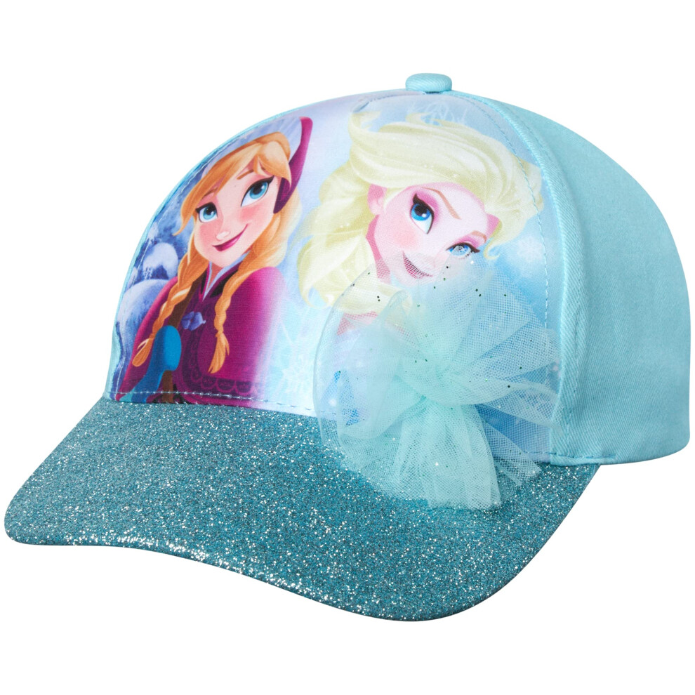 Disney Girls Princess Glitter Baseball Cap - Frozen Elsa  Anna  Cinder