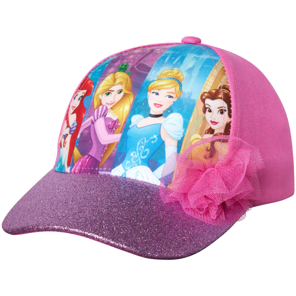 Disney Girls Princess Glitter Baseball Cap - Frozen Elsa  Anna  Cinder