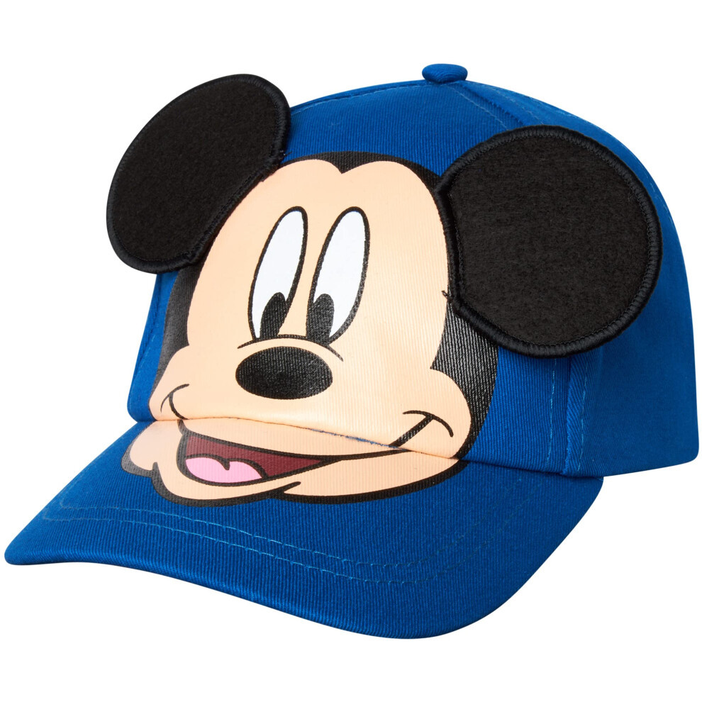 Disney Boys' Mickey Mouse Baseball Cap - 3D Ears Curved Brim Strap Bac