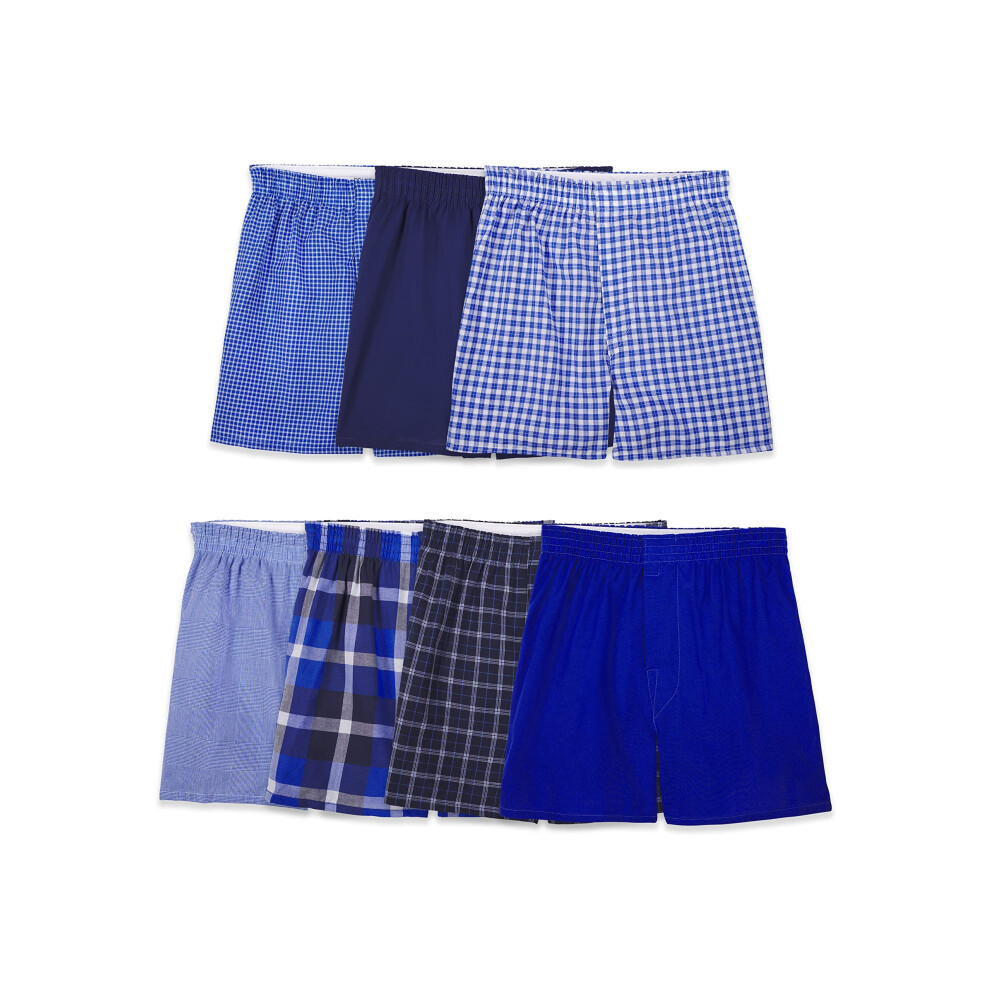 Fruit of the Loom boys Boxer Shorts Underwear  Woven - 7 Pack Assorted