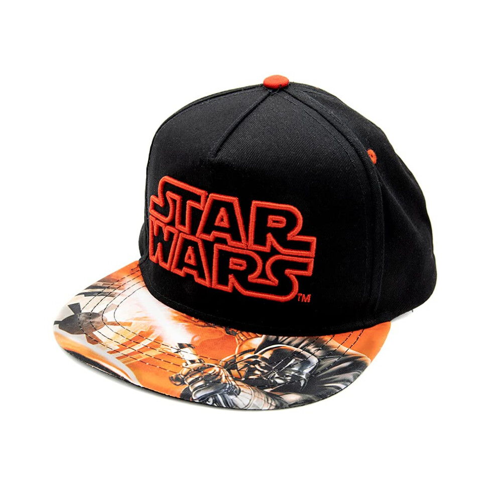 Star Wars Classic Embroidered Logo Flatbrim Baseball Cap Hat  Boys You