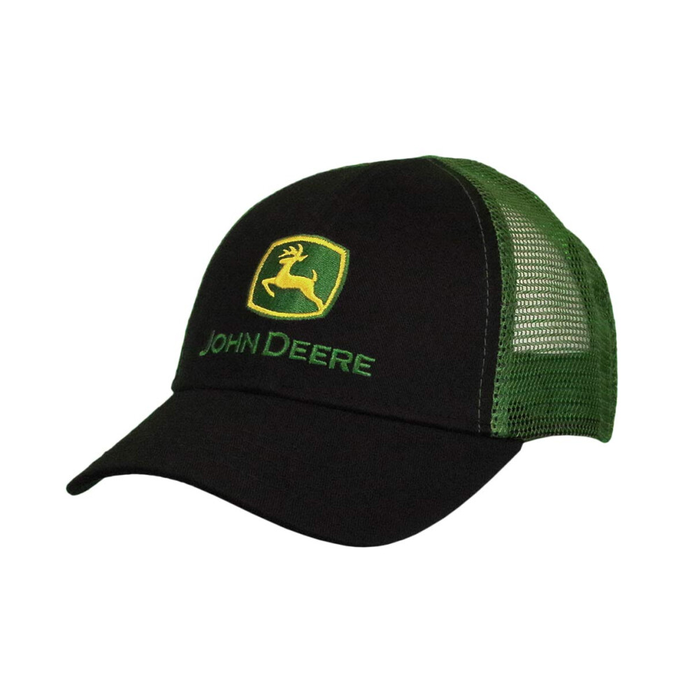 John Deere Tractors Toddler Boy Black and Green Logo Mesh Back Cap