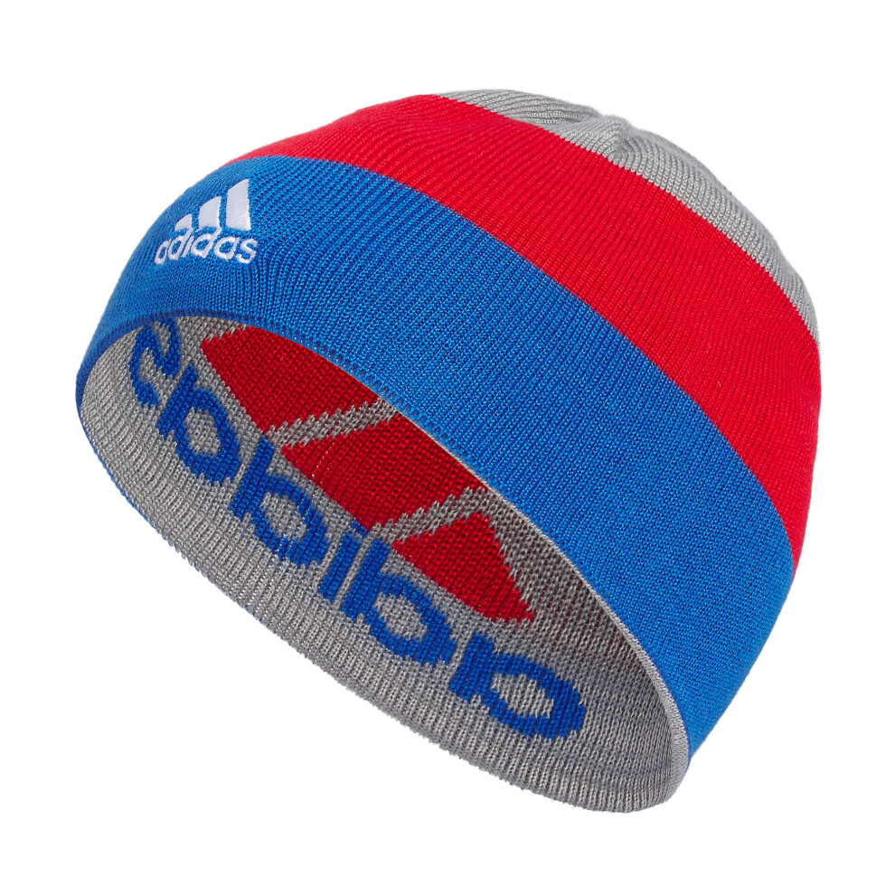 adidas Boys' Kids Basic Beanie  Grey-Clear Grey/Bright Royal Blue/Bett