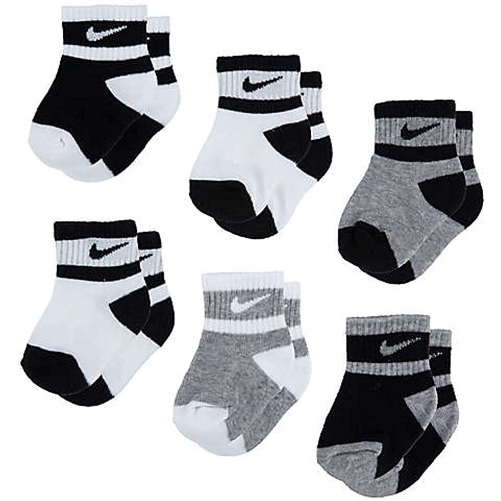 Nike Boys' Ankle 6 Pairs Socks  Black(nn0663-001)/G_white  12-24 Month