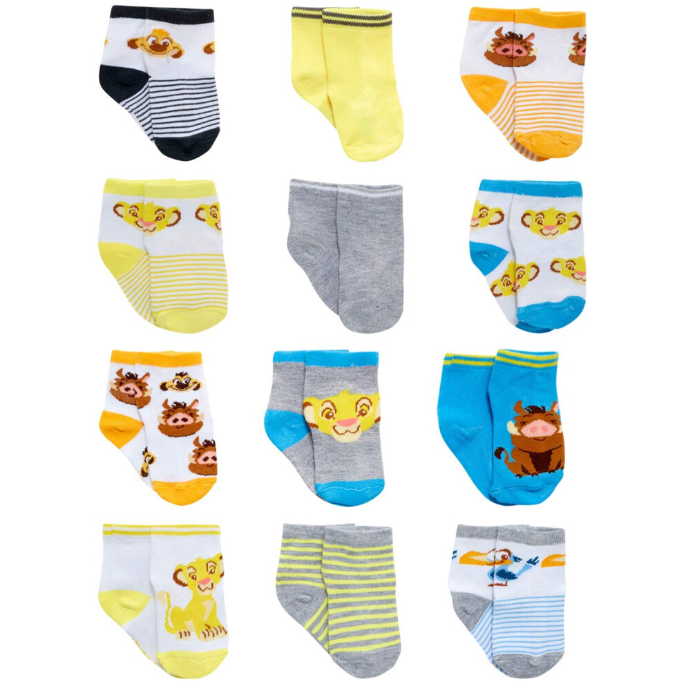 Disney Baby Boys Socks - 12 Pack Soft Newborn Baby Socks Character Pri