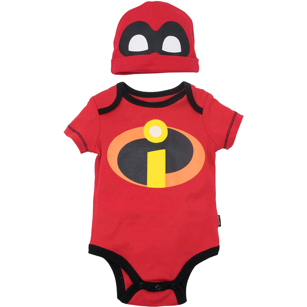 Disney Incredibles Newborn Baby Boys Cosplay Bodysuit and Hat Set 0-3