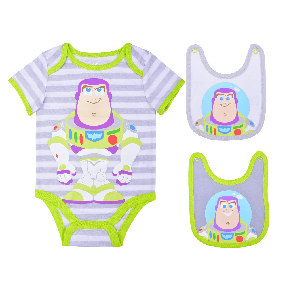 Disney Baby-Boys 1 Buzz Lightyear Toy Story Creeper and 2 Buzz Bibs To