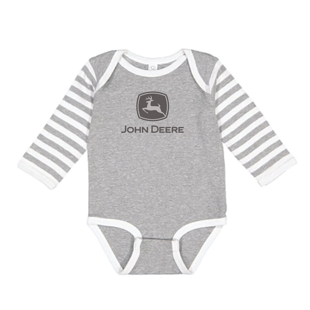 John Deere Baby Boy Long Sleeve Bodysuit With Logo-Oxford-12M