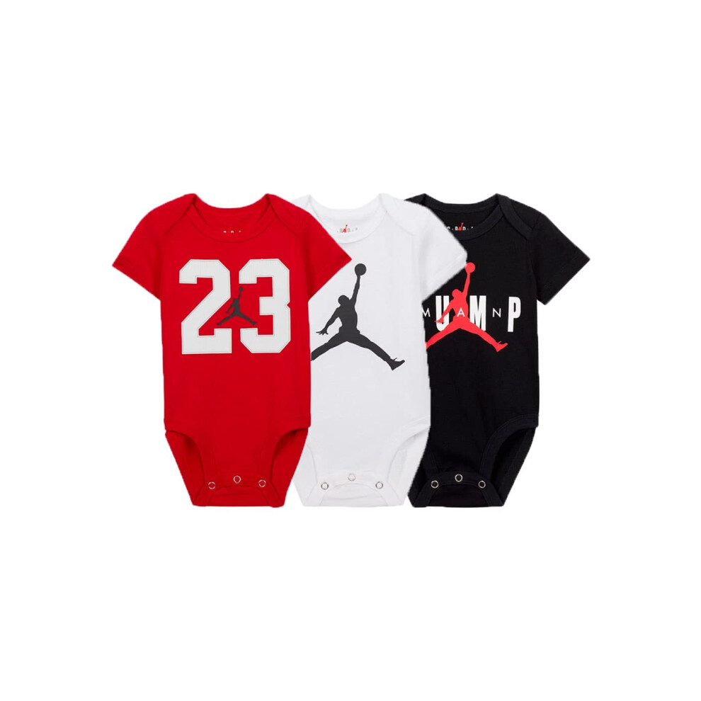 Jordan Baby Assorted Bodysuits 3 Pack (Assorted(557107-W0G)/W  3 Month