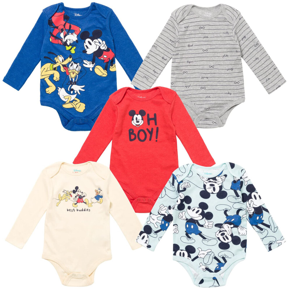 Disney Mickey Mouse Goofy Donald Duck Pluto Newborn Baby Boys 5 Pack B