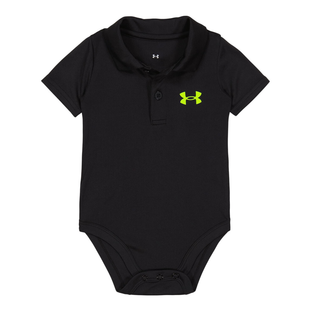 Under Armour Baby Boys Logo Polo Bodysuit  Black - Core  3-6 Months US