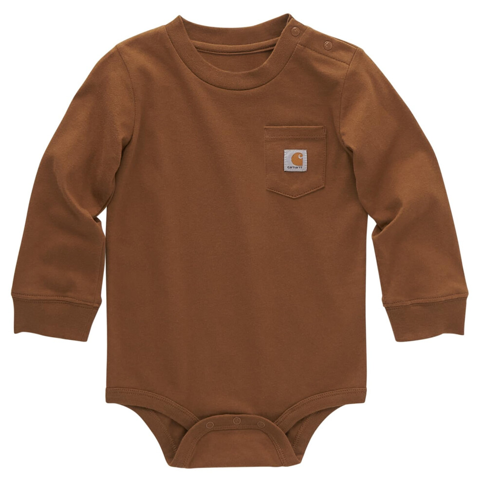 Carhartt Long-Sleeve Pocket Bodysuit  Carhartt Brown  18 Months