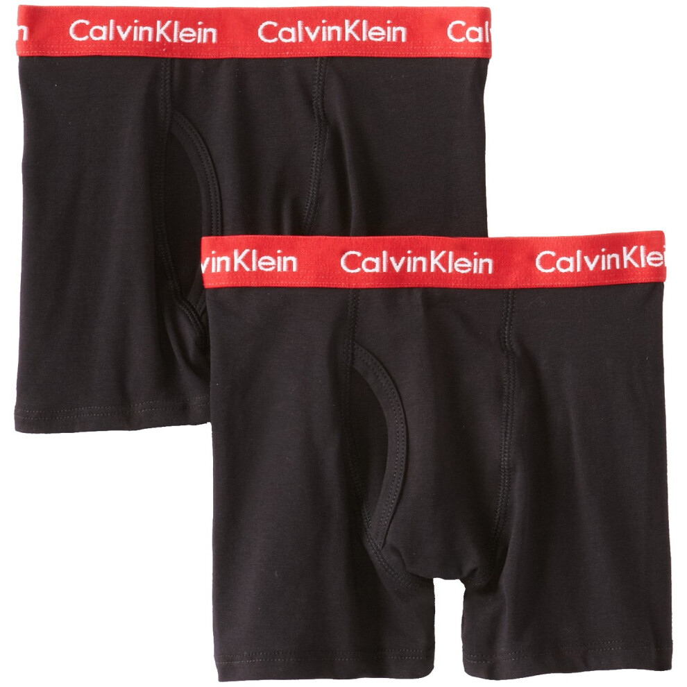 Calvin Klein Big Boys' Assorted 2 Pack Boxer Briefs  Black  Medium/8-1