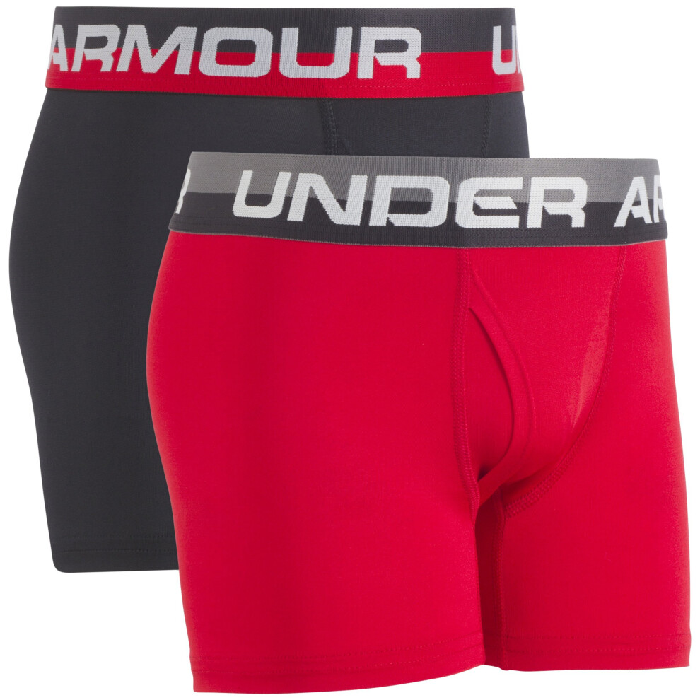 Under Armour Boys' Big Performance Boxer Briefs  red/black  YLG