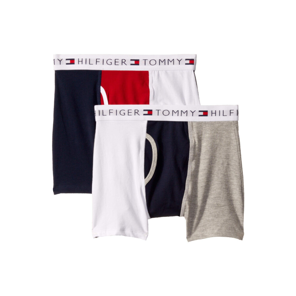 Tommy Hilfiger Boys' Boxer Brief Underwear  Grey/Navy CB (2-Pack)  12-