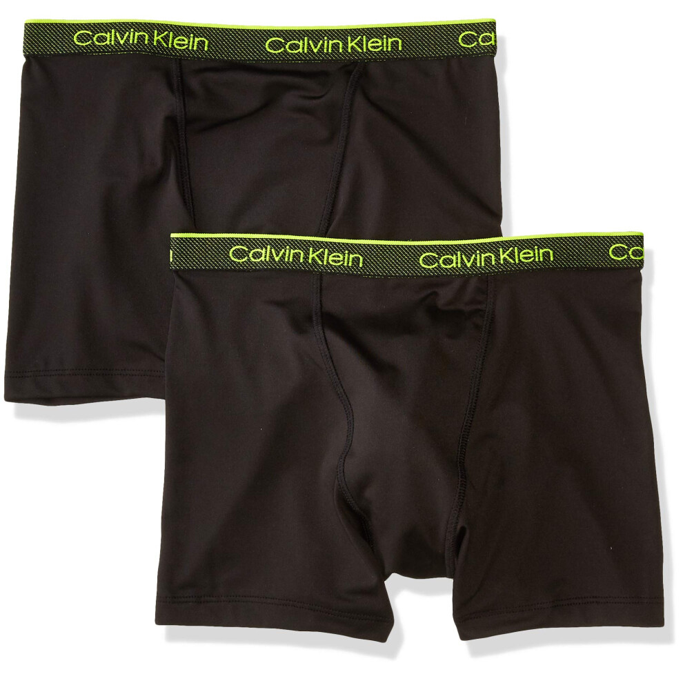 Calvin Klein Boys' Little Performance Boxer Brief Underwear  2 Pack  B