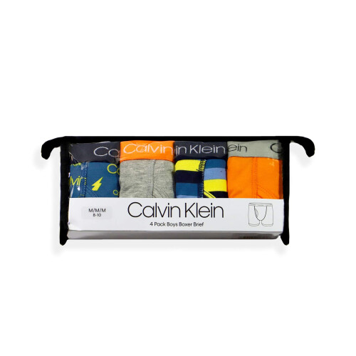 Calvin Klein Calvin Klein Παιδικά Μοντέρνα Κουτάκια 4-Pack, Μπλε/Πορτοκαλί, X-Small 1