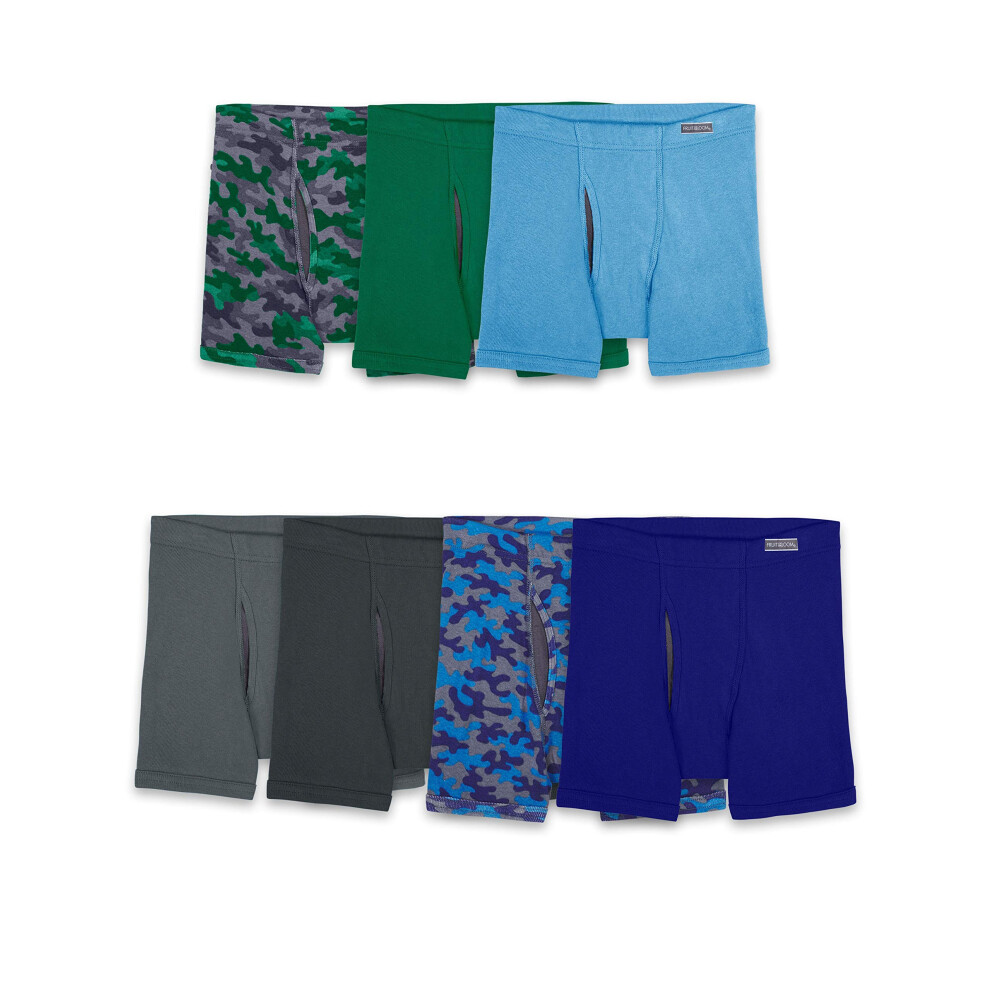 Fruit of the Loom boys Tag Free Cotton Boxer Briefs  Boy - 7 Pack Cool