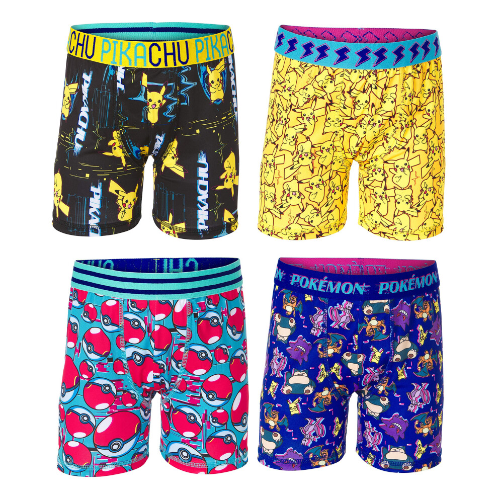 Pokemon Boys' Big 4PK or 7PK Athletic 5PK 100% Cotton Boxer Briefs in