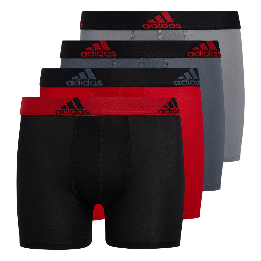 adidas Kids-Boy's Performance Boxer Briefs Underwear (4-Pack)  Scarlet