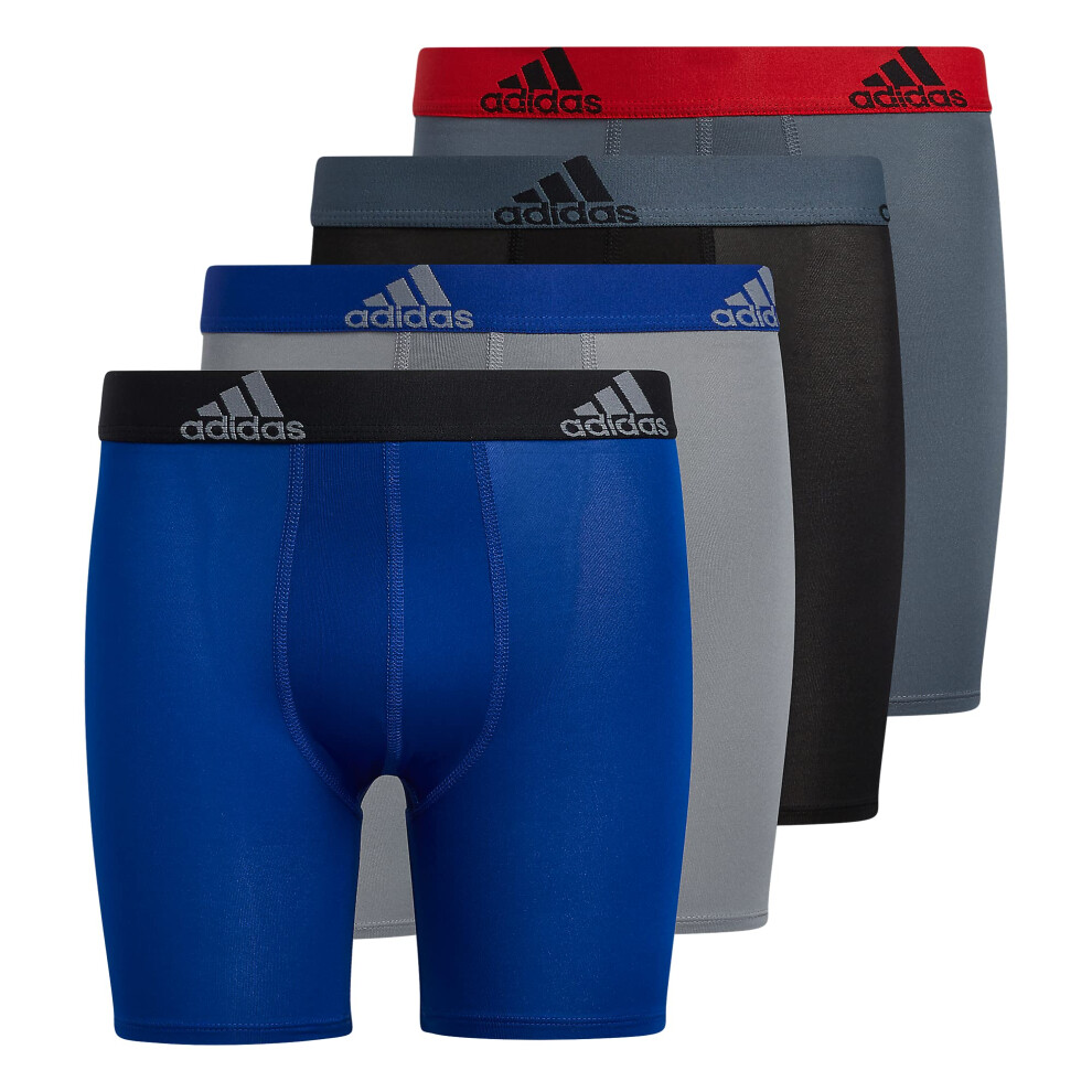 adidas Kids-Boy's Performance Long Boxer Briefs Underwear (4-Pack)  On