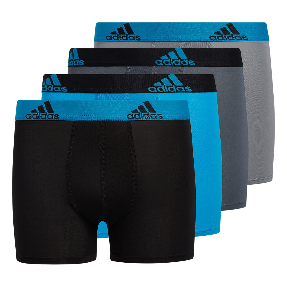 adidas Kids-Boy's Performance Boxer Briefs Underwear (4-Pack)  Solar B