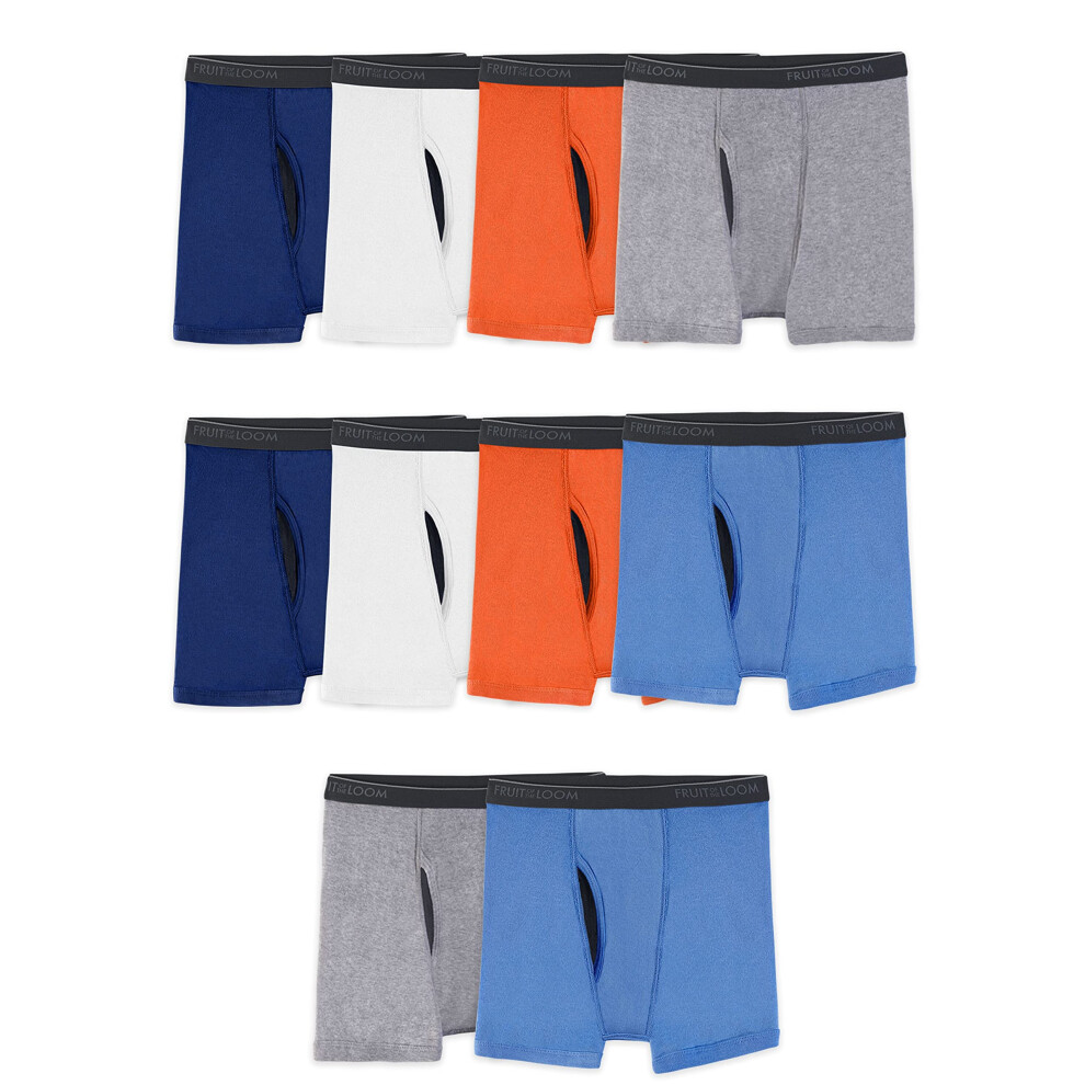 Fruit of the Loom Boy's 10 Pack Boxer Briefs  Husky Sizes  Assorted Co