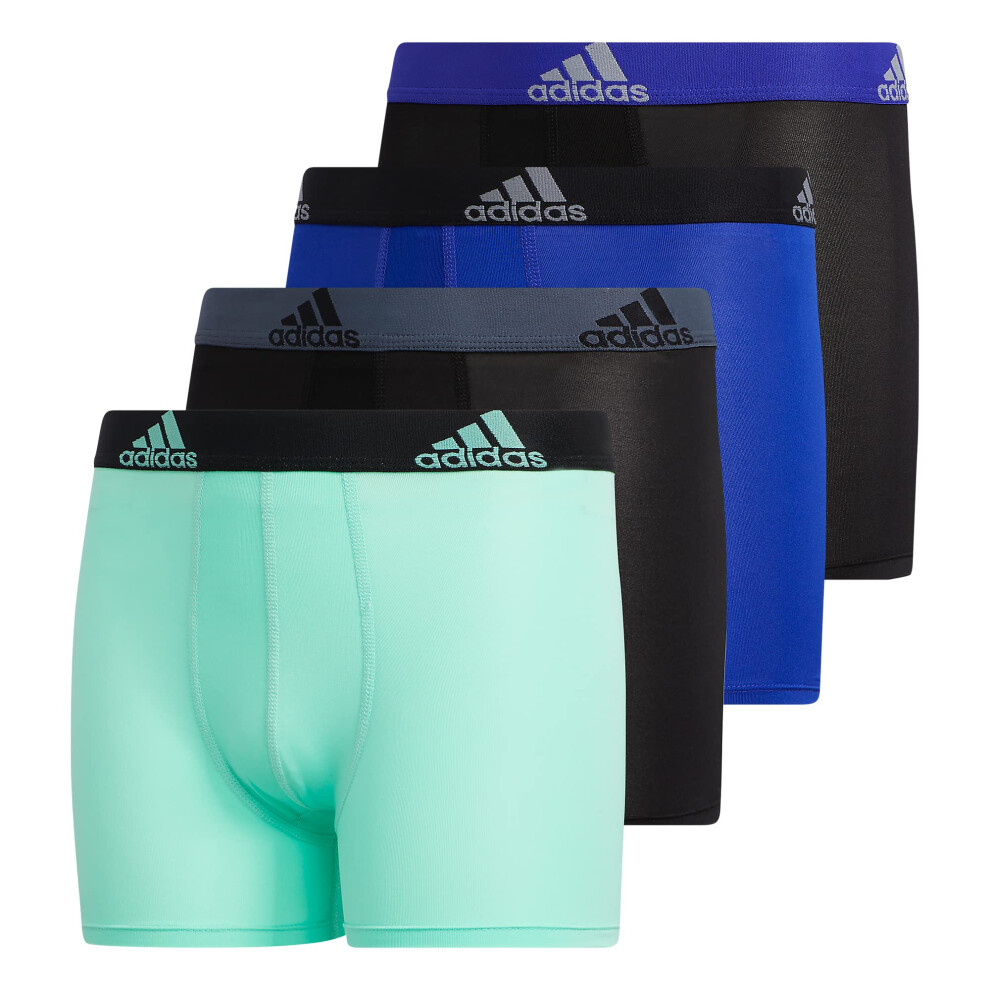 adidas Kids-Boy's Performance Boxer Briefs Underwear (4-Pack)  Lucid B