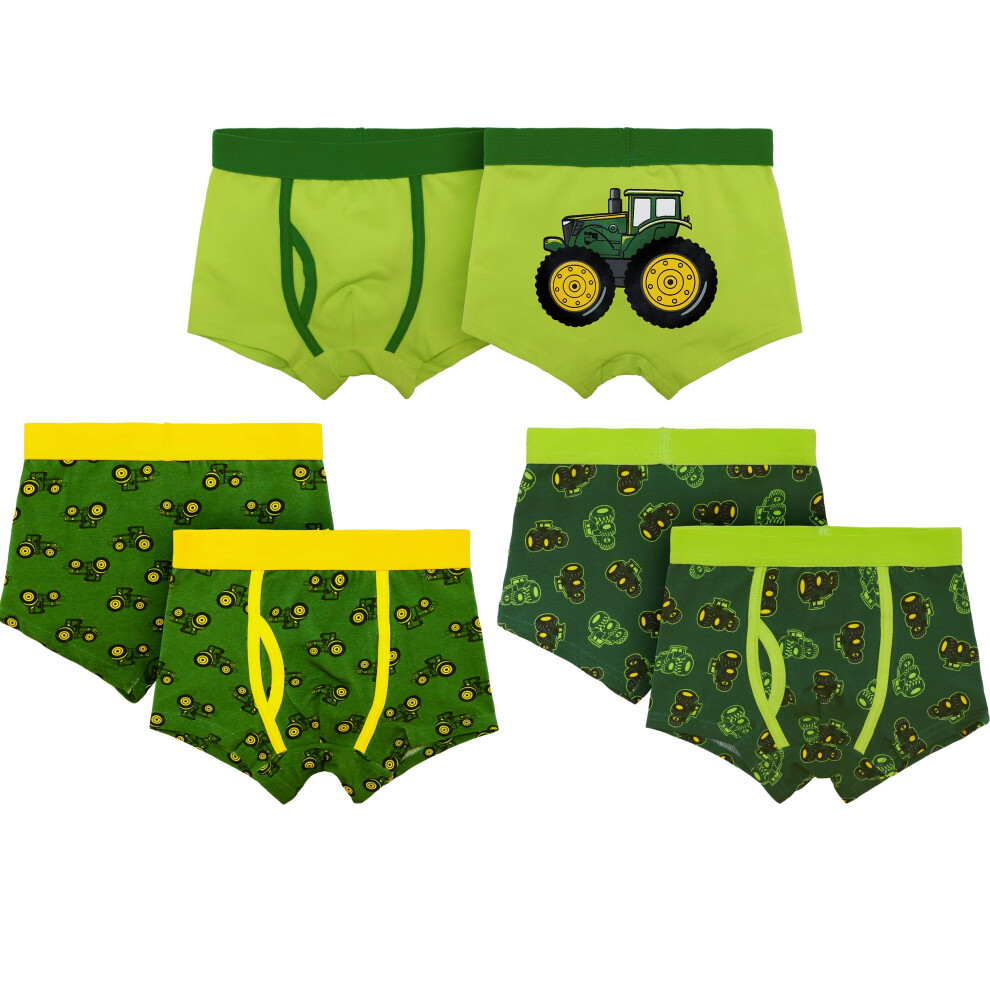 John Deere Boys' Toddler Child Boxer Brief Underwear  Green Lime Green