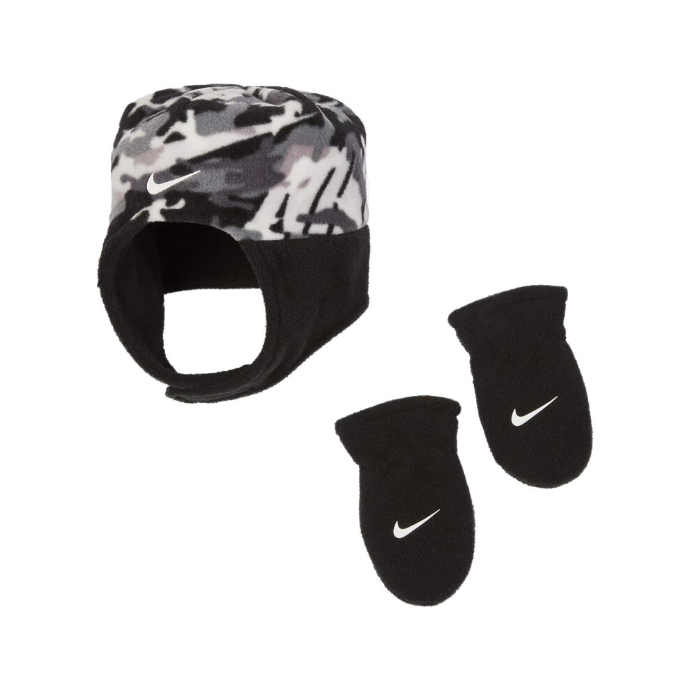 Nike Baby Trapper Hat and Mittens 2 Piece Set (Grey(6A2779-G33)/Camo