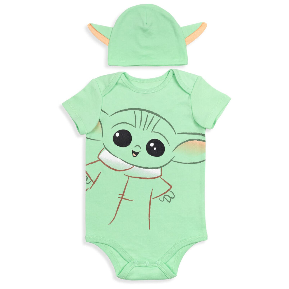 STAR WARS The Child Newborn Baby Boys Cosplay Bodysuit and Hat Set 3-6