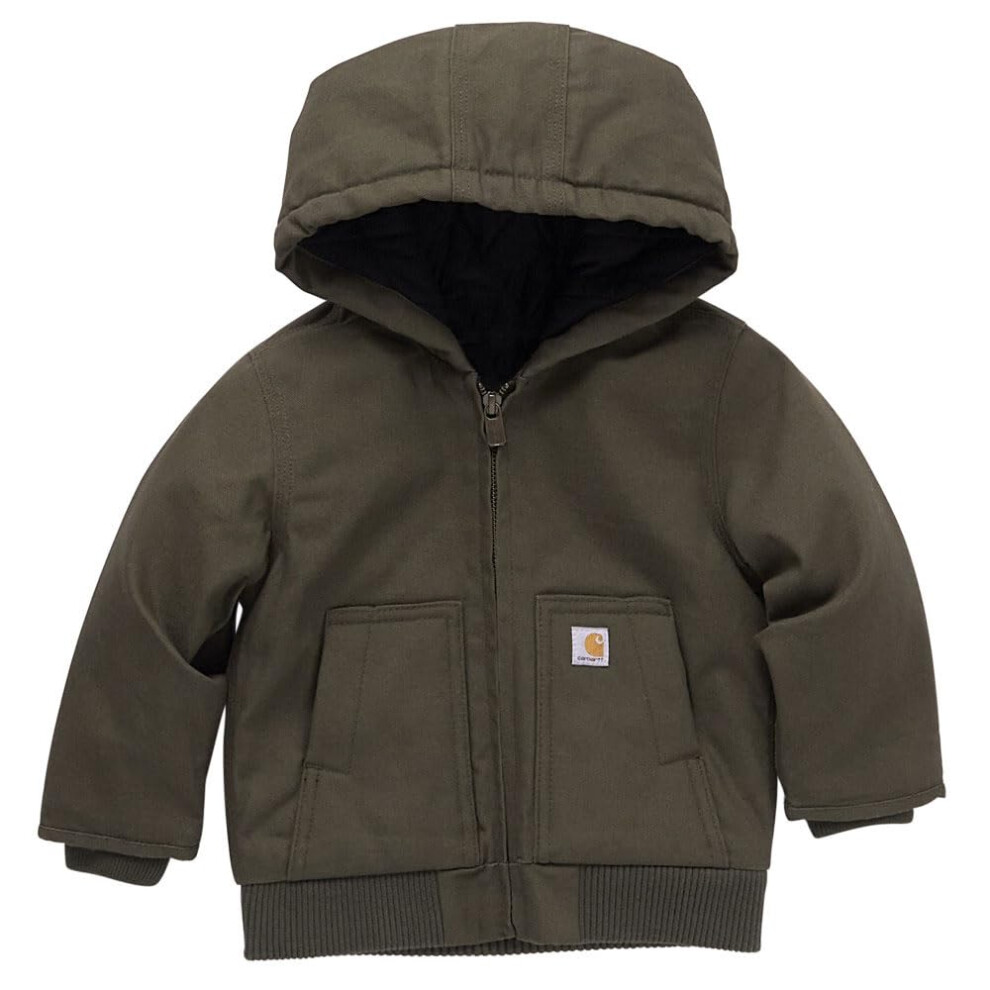 Carhartt Baby Boy's Insulated Hooded Canvas Zip-Up Jacket  Olive Green