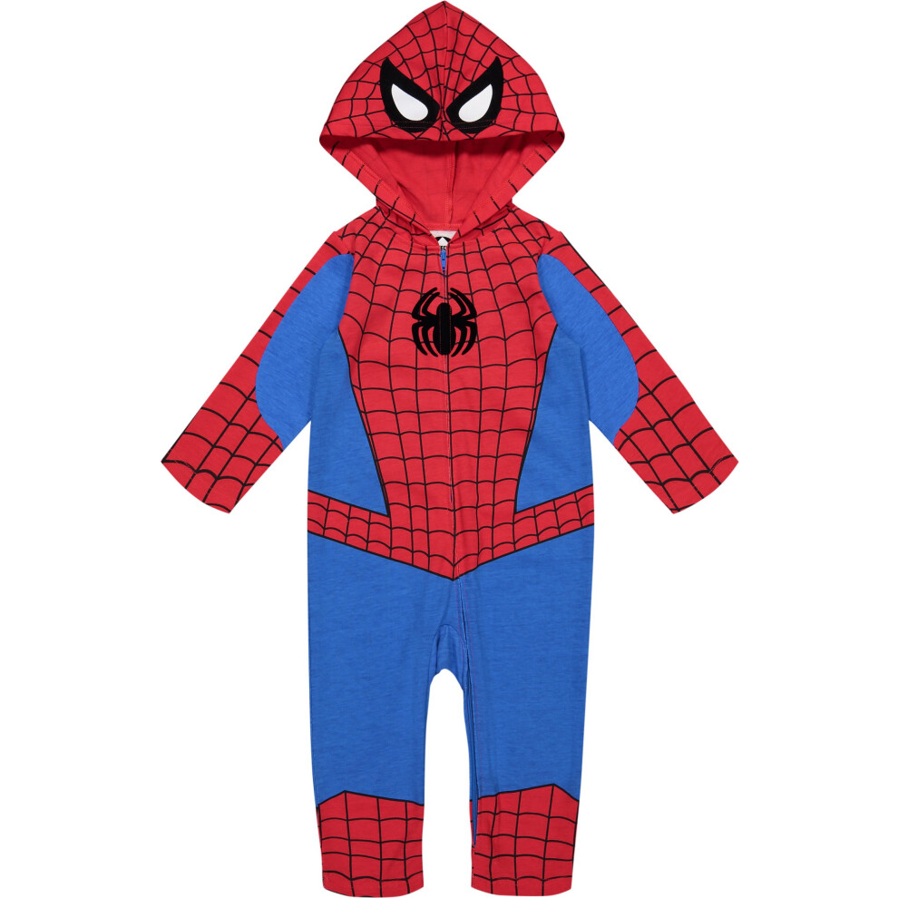 Avengers Spider-Man Toddler Boys Zip Up Cosplay Coverall 4T