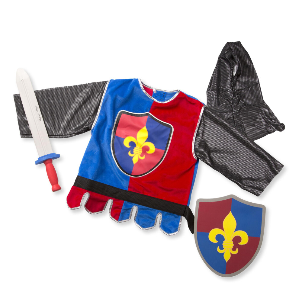 Melissa & Doug Knight Role Play Costume Set  Red  Blue  Black and Yell