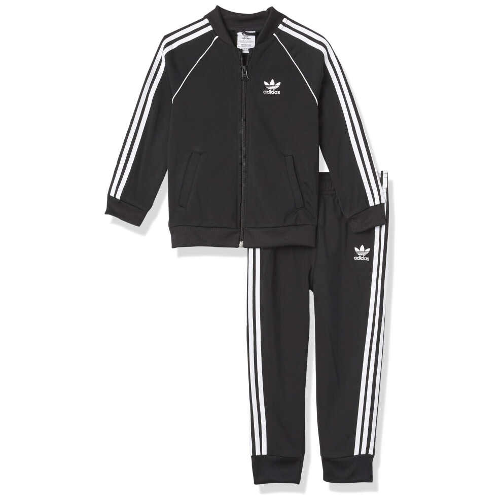 adidas Originals unisex baby Adicolor Superstar Tracksuit  Black/White