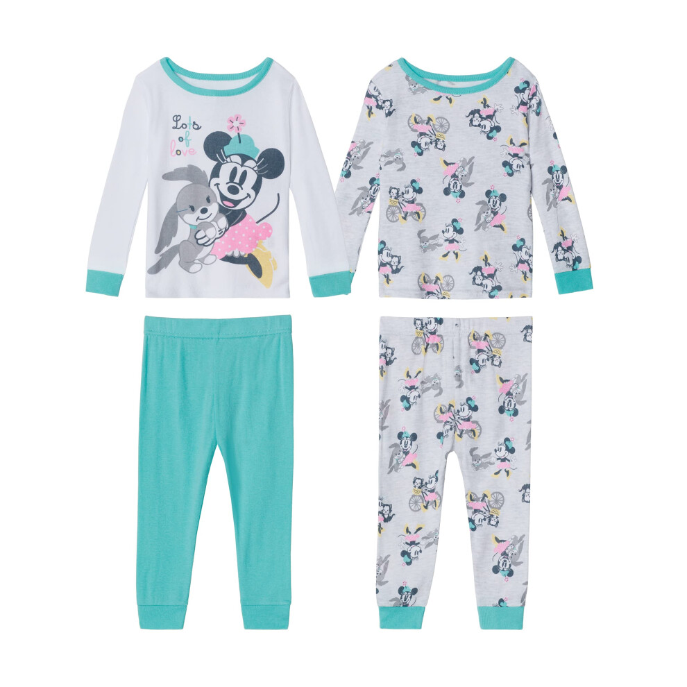 Disney Baby Girls' Minnie Mouse Snug Fit Cotton Pajamas (24 months  Lo