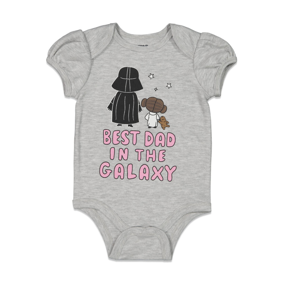 STAR WARS Infant Baby Girls Short Sleeve Baby Bodysuit Gray 12 Months