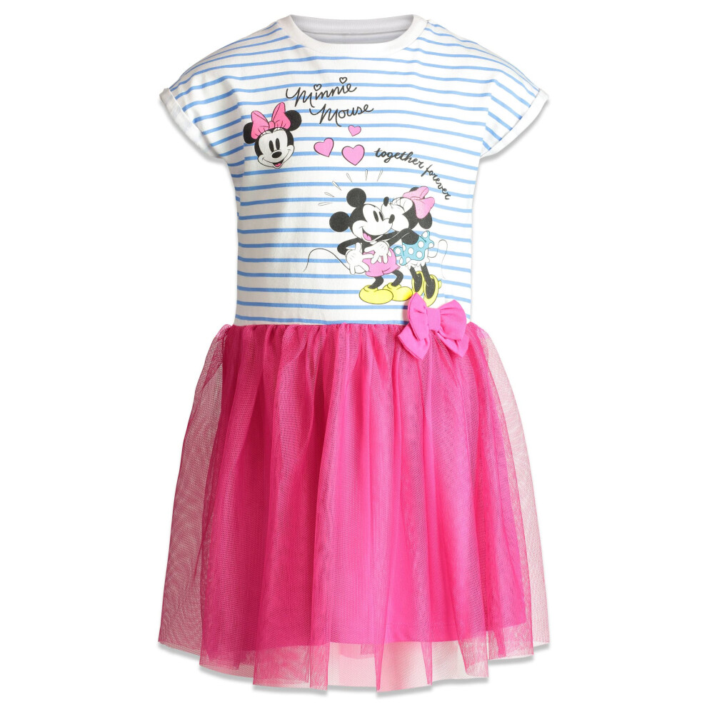 Disney Minnie Mouse Toddler Girls Tulle Dress Blue/Pink 4T